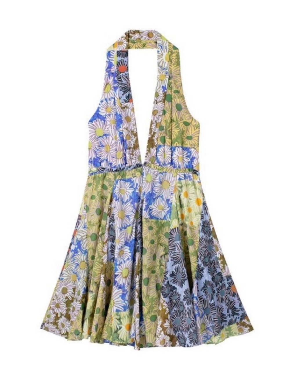 ZARA Women’s printed halter neck mini dress🌸🌸
